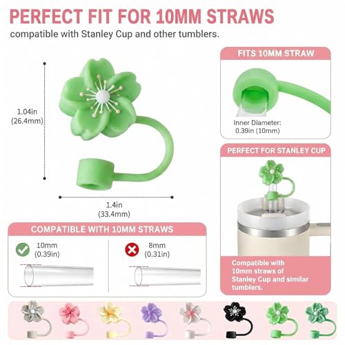 BTYHAOS Silicone Straw Caps for 10mm Tumblers | Reusable Dust-Proof Straw Toppers Compatible with Stanley 30oz & 40oz Tumblers (Yellow) - Image 3