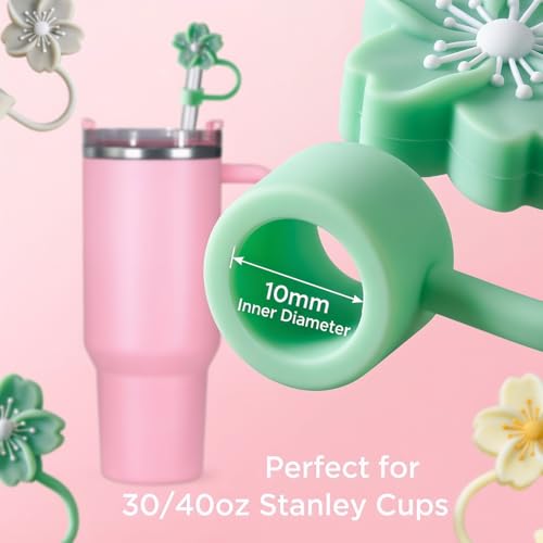 BTYHAOS Silicone Straw Caps for 10mm Tumblers | Reusable Dust-Proof Straw Toppers Compatible with Stanley 30oz & 40oz Tumblers (Yellow) - Image 5