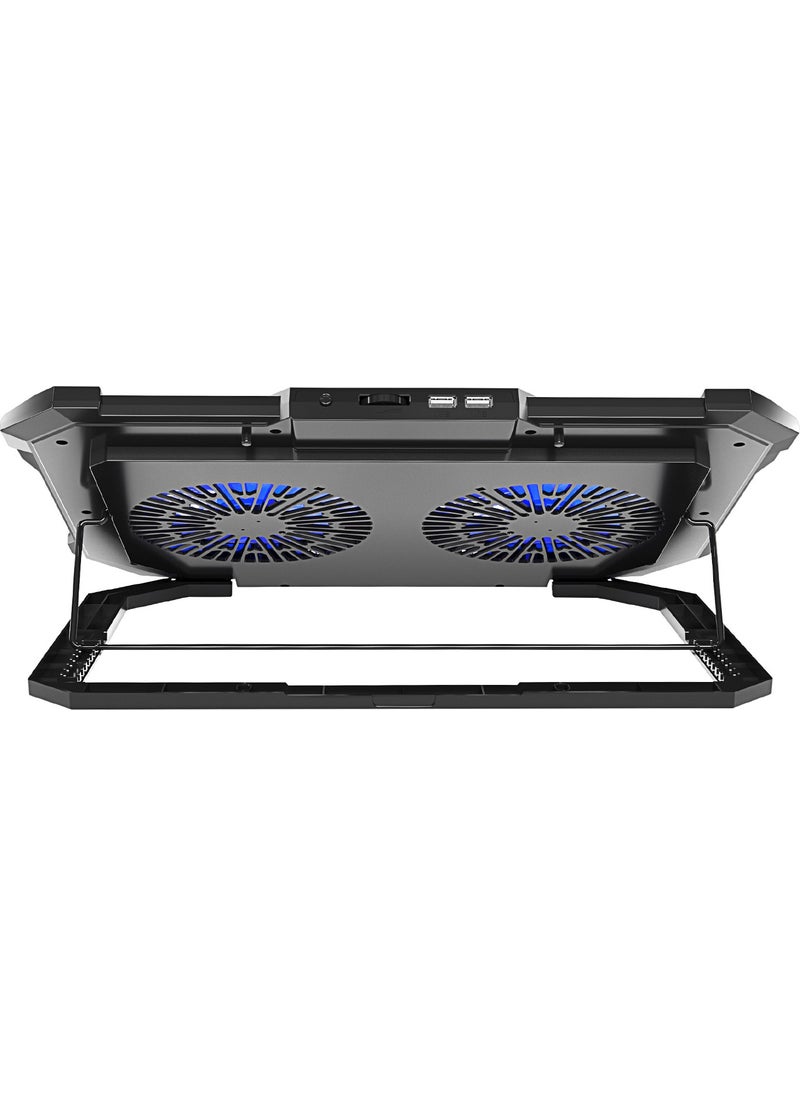Addison Rampage Sirius S46 RGB Light 2 Fan Height Adjustable 125 * 125 * 15 2 USB Port Notebook Cooler  - Image 4