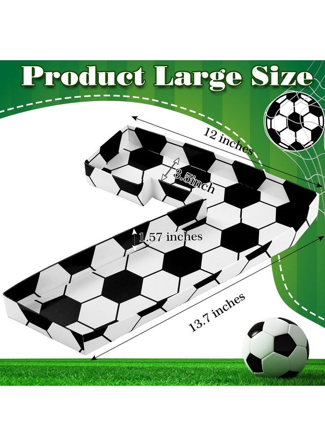 Mifoci 13.7" Soccer Party Cardboard Number For Charcuterie Fillable Paper Mache Sports Number Box Fruit Snack Candy Cupcake Trays For Soccer Birthday Festival Decorative Gift Box (Soccer, 7)  - Image 3