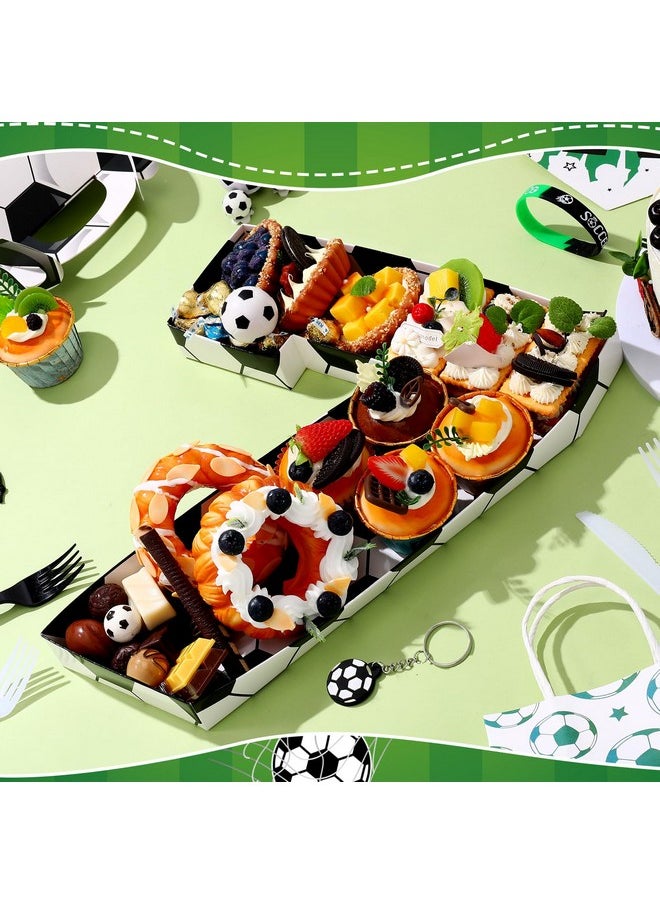 Mifoci 13.7" Soccer Party Cardboard Number For Charcuterie Fillable Paper Mache Sports Number Box Fruit Snack Candy Cupcake Trays For Soccer Birthday Festival Decorative Gift Box (Soccer, 7)  - Image 2