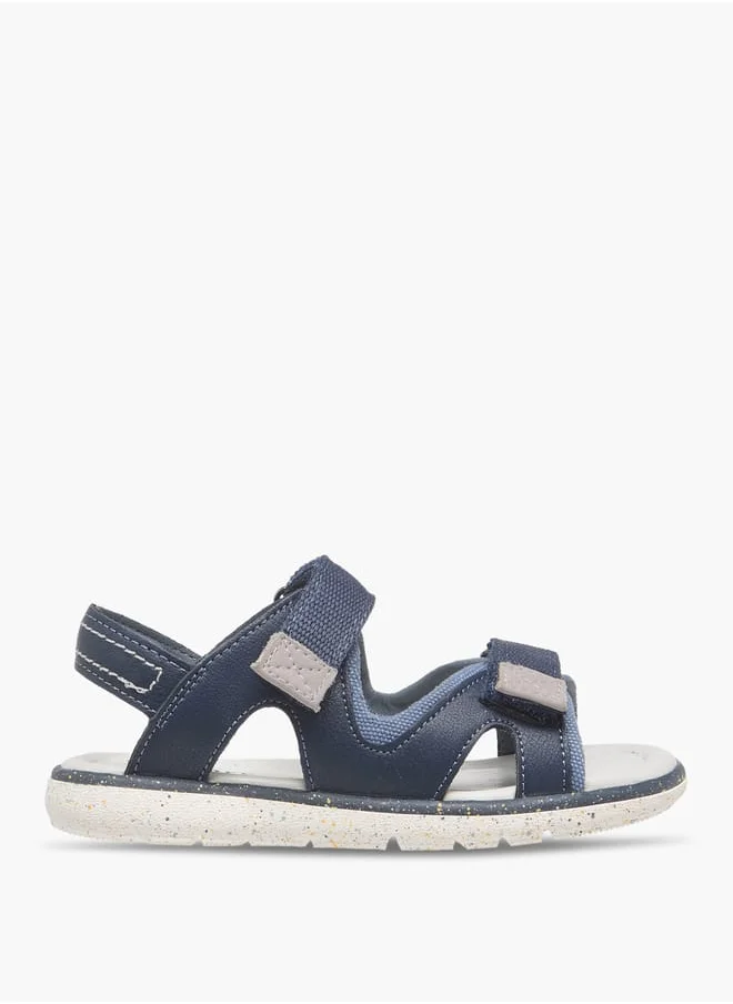 جونيورز Boys Solid Sandals with Hook and Loop Closure