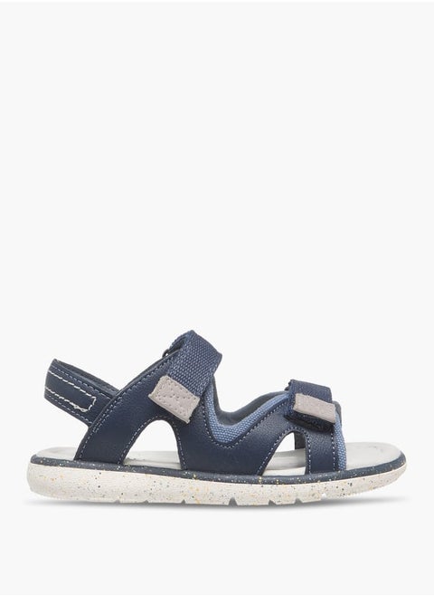 Boys Solid Sandals with Hook and Loop Closure
