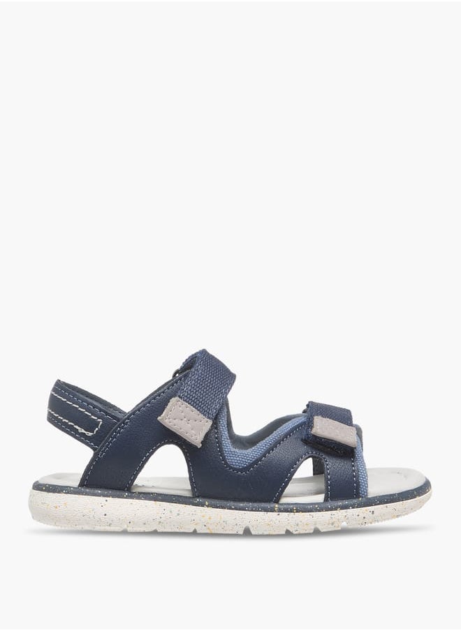 Boys Solid Sandals with Hook and Loop Closure