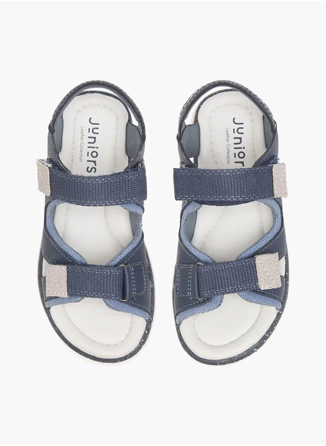 جونيورز Boys Solid Sandals with Hook and Loop Closure
