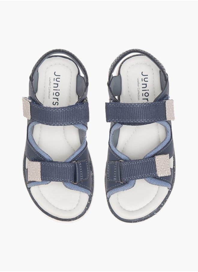 Boys Solid Sandals with Hook and Loop Closure