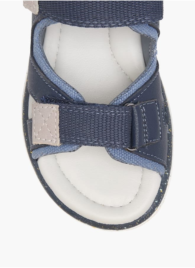 Boys Solid Sandals with Hook and Loop Closure