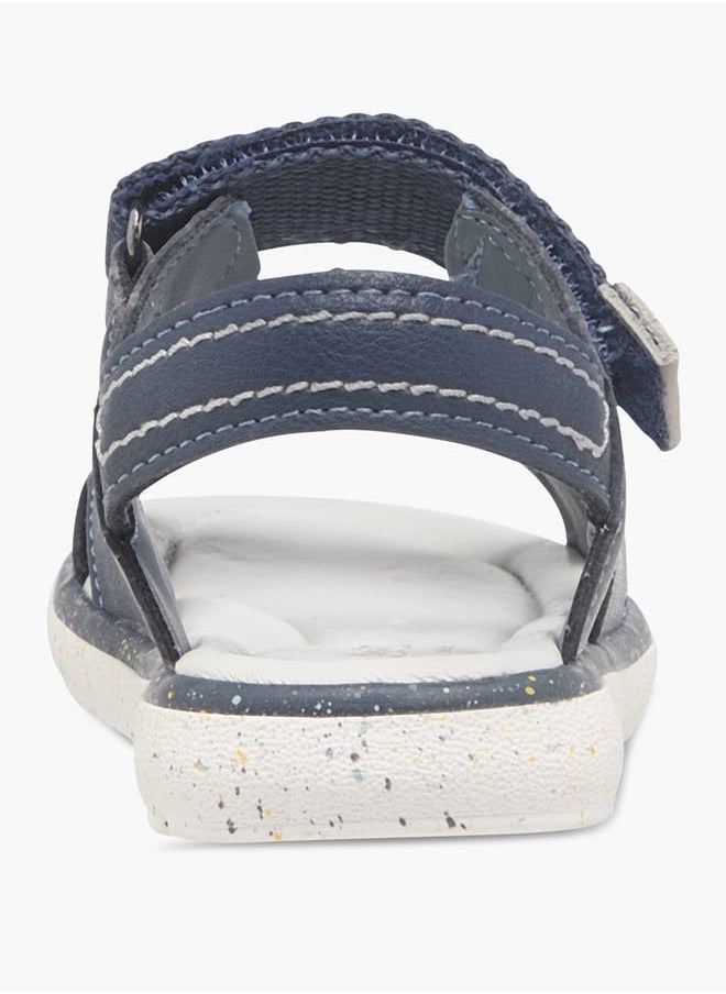 Boys Solid Sandals with Hook and Loop Closure