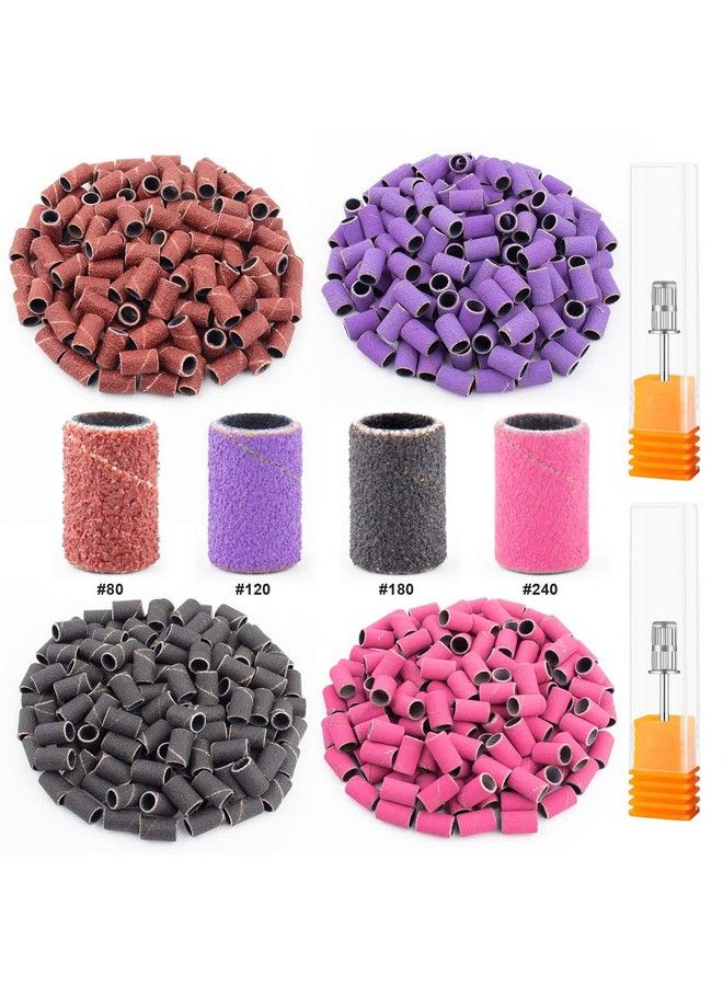 Rolybag Sanding Bands For Nail Drill Nail Sanding Bands Professional Sanding Bit Nails 240 Pieces 4 Color Coarse Fine Grit Efile Sand Set 80#120#180#240# 2 Pieces Nail Drill Bits - Image 2