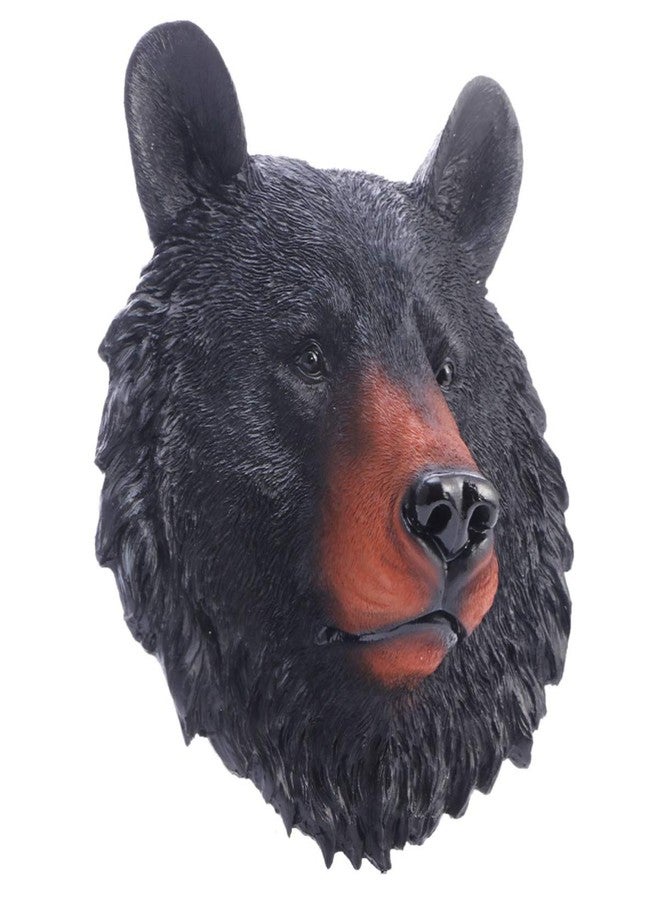 VOSAREA Animal Head Wall Art Resin Bear Head Plaque Wall Sculpture Bear Face Mini Bust Wall Hanging Decoration for Indoor Study Room Ornament - Image 2