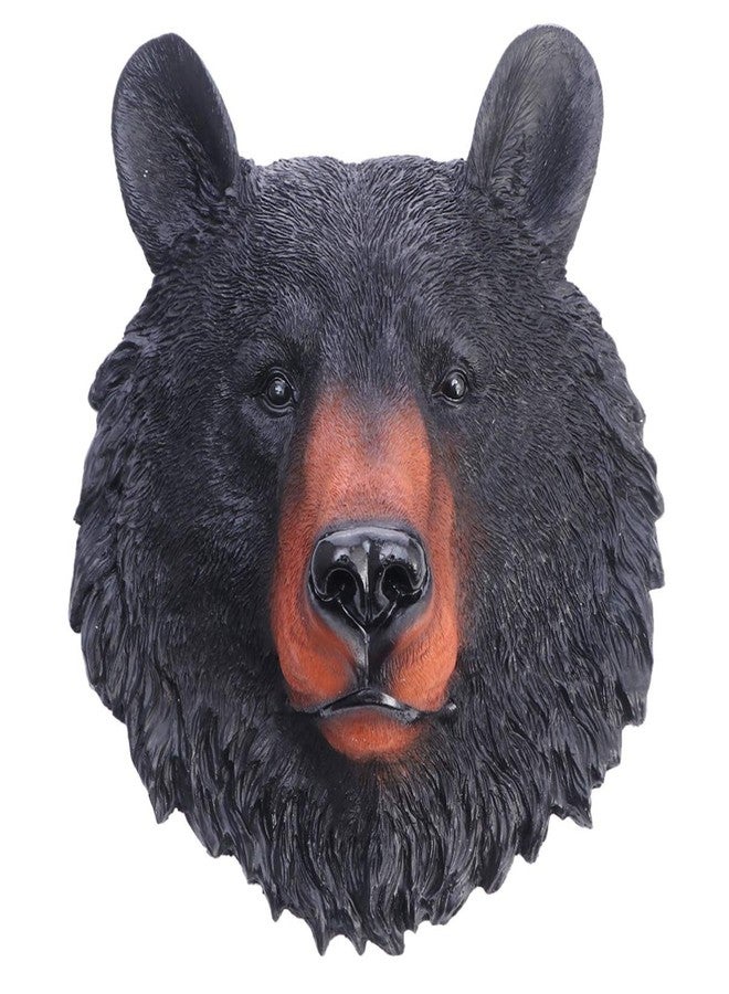 VOSAREA Animal Head Wall Art Resin Bear Head Plaque Wall Sculpture Bear Face Mini Bust Wall Hanging Decoration for Indoor Study Room Ornament - Image 1