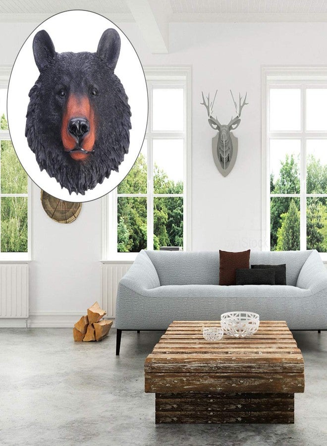 VOSAREA Animal Head Wall Art Resin Bear Head Plaque Wall Sculpture Bear Face Mini Bust Wall Hanging Decoration for Indoor Study Room Ornament - Image 5