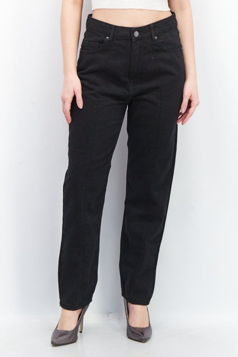 Cropp Women Regular Fit High Waist Non-Stretchable Denim Jeans, Black - Image 1