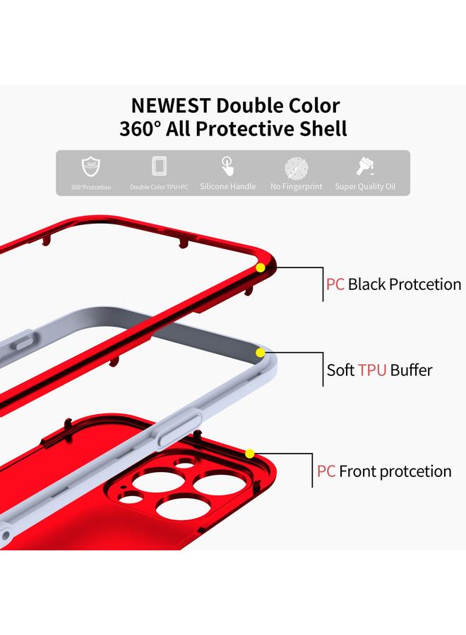 اس-توب جراب لهاتف iPhone 15 Pro Max، جراب حماية كامل بلونين، 3 في 1 - Image 4