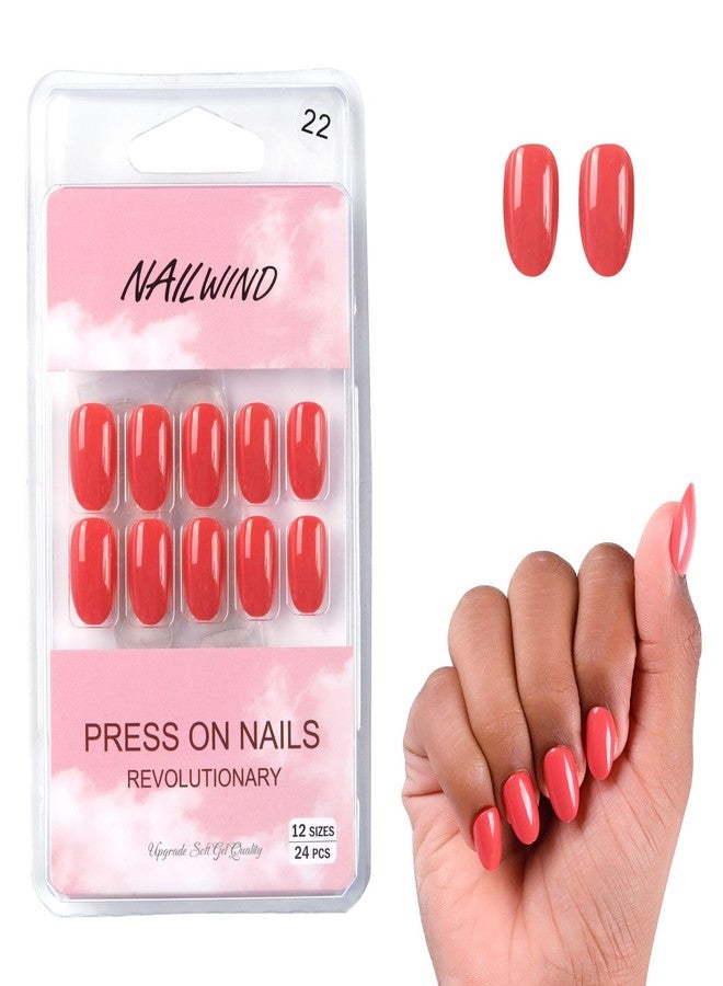 NAILWIND 24 Natural French Short False Nails Acrylic Full Cover Nails,Natural Fake Nails Delicate & Comfortable for Women and Girls (N07, 24 Count -Pack of 1) - Image 1