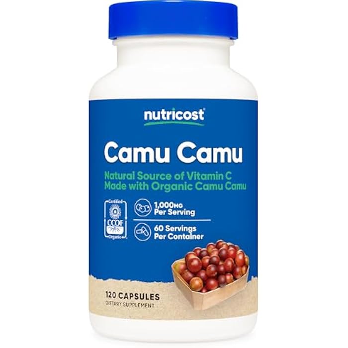 Nutricost Camu Camu 1000mg, 120 Capsule - CCOF Certified Made with Organic, Non-GMO and Gluten Free - Image 1