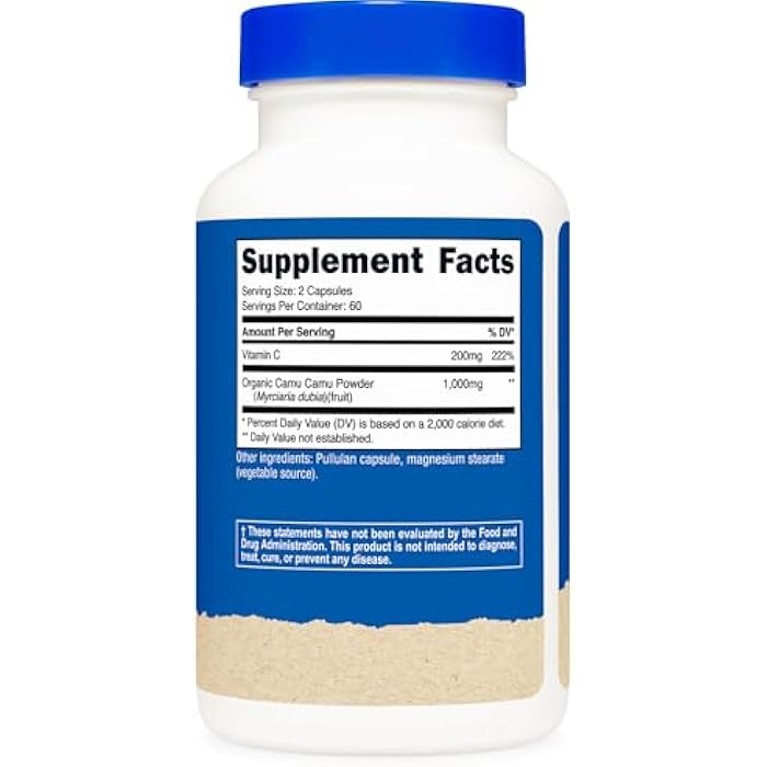 Nutricost Camu Camu 1000mg, 120 Capsule - CCOF Certified Made with Organic, Non-GMO and Gluten Free - Image 5