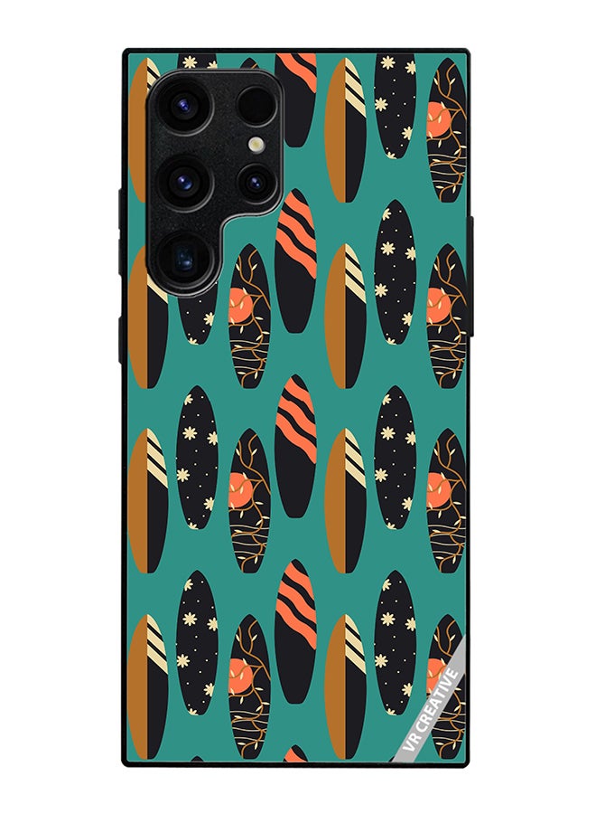 Protective Case Cover For Samsung Galaxy S25 Ultra Pattern With Surfboards Design Multicolour