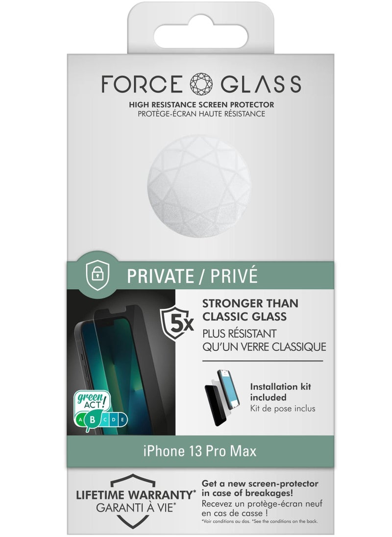 FORCE Force Glass iPhone 13 Pro Max Flat Private Screen protectors Lifetime Warranty  - Image 1