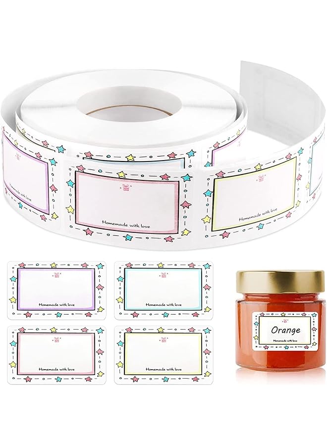 إيروريكس ملصقات للبرطمانات وملصقات مجمدة للأطعمة وملصقات برطمانات مربى ذاتية اللصق مقاس 45 × 25 مم وملصقات برطمانات وملصقات للمطبخ وملصقات زجاجات الطعام وملصقات زجاجات الطعام 1 لفة 250 قطعة عبوتان - Image 1