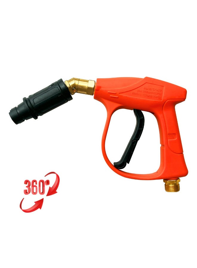 High Pressure Washer Gun, 4350 PSI, 360-Degree Rotation, M22 14mm Connector, Orange - Image 1