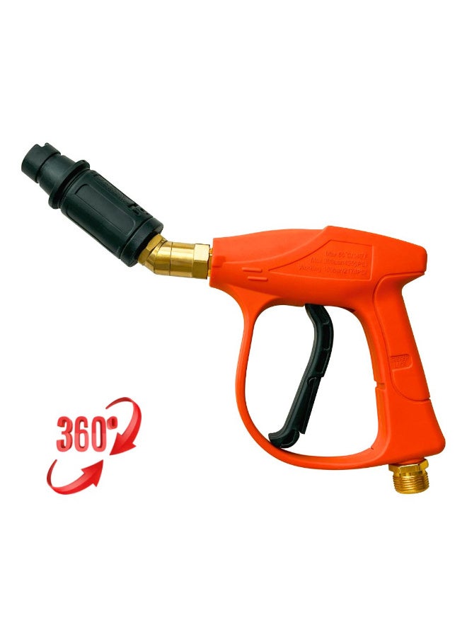 High Pressure Washer Gun, 4350 PSI, 360-Degree Rotation, M22 14mm Connector, Orange - Image 2