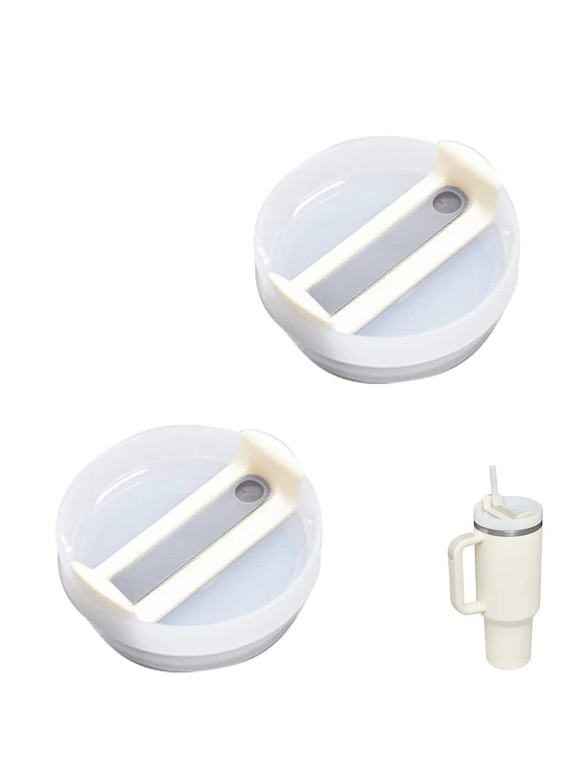 Excefore Tumbler Lids for Stanley Tumbler 40 oz, 2 Pack Reusable Spill, Proof Splash Resistant, Replacement Lids Cover, Fit for Stanley and other Tumbler 40 oz, Light Yellow Grey  - Image 1