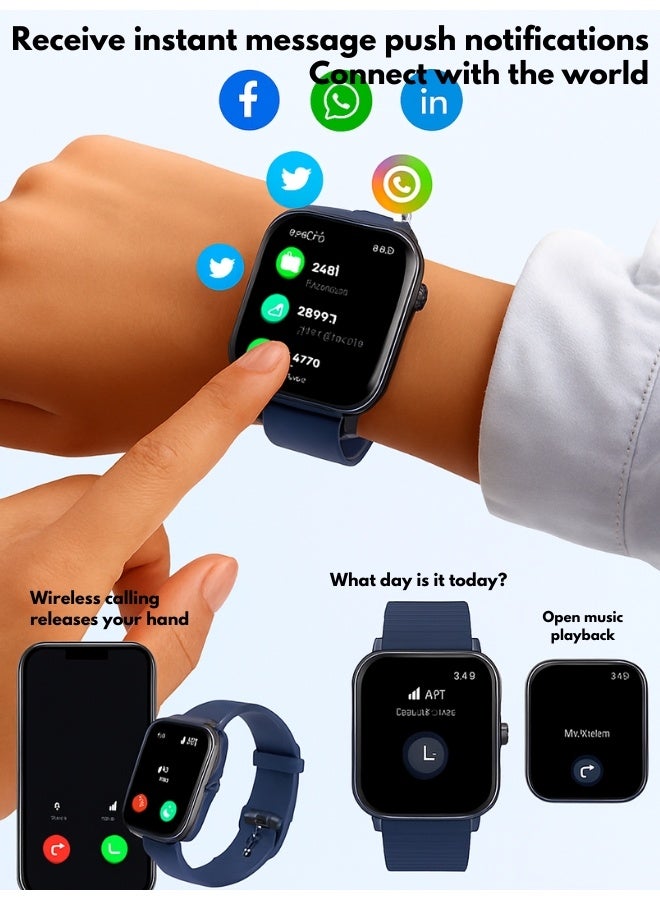 Smartwatch – Unisex Wellness & Sports Tracker with Advanced Health Monitoring, Waterproof Protection, Multi-Activity Modes, Stress & Sleep Insights, and Elegant All-Day Wear - Image 4