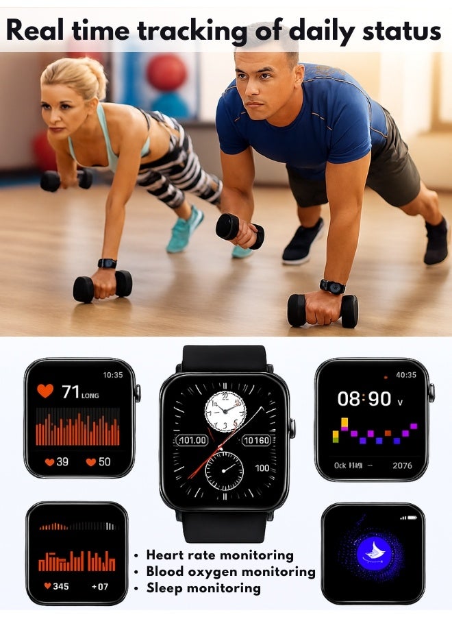 Smartwatch – Unisex Wellness & Sports Tracker with Advanced Health Monitoring, Waterproof Protection, Multi-Activity Modes, Stress & Sleep Insights, and Elegant All-Day Wear - Image 3