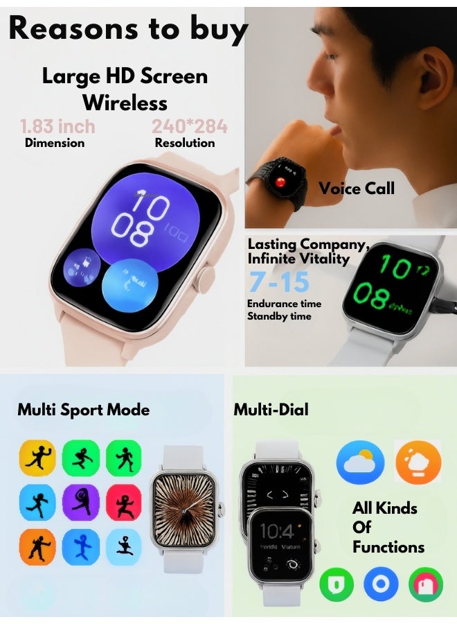 Smartwatch – Unisex Wellness & Sports Tracker with Advanced Health Monitoring, Waterproof Protection, Multi-Activity Modes, Stress & Sleep Insights, and Elegant All-Day Wear - Image 5