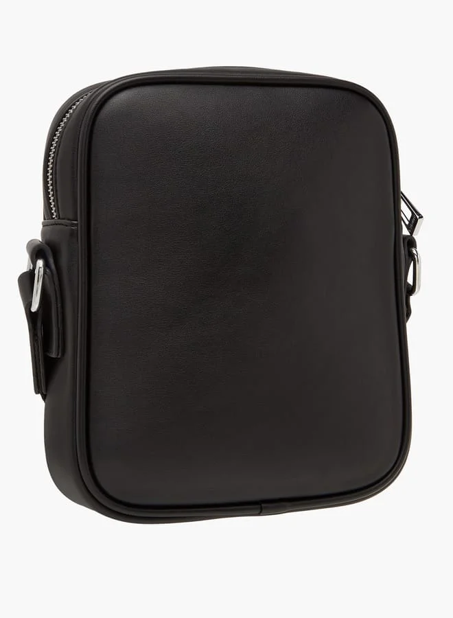 DUCHINI Men's Panelled Crossbody Bag with Zip Closure and Adjustable Strap