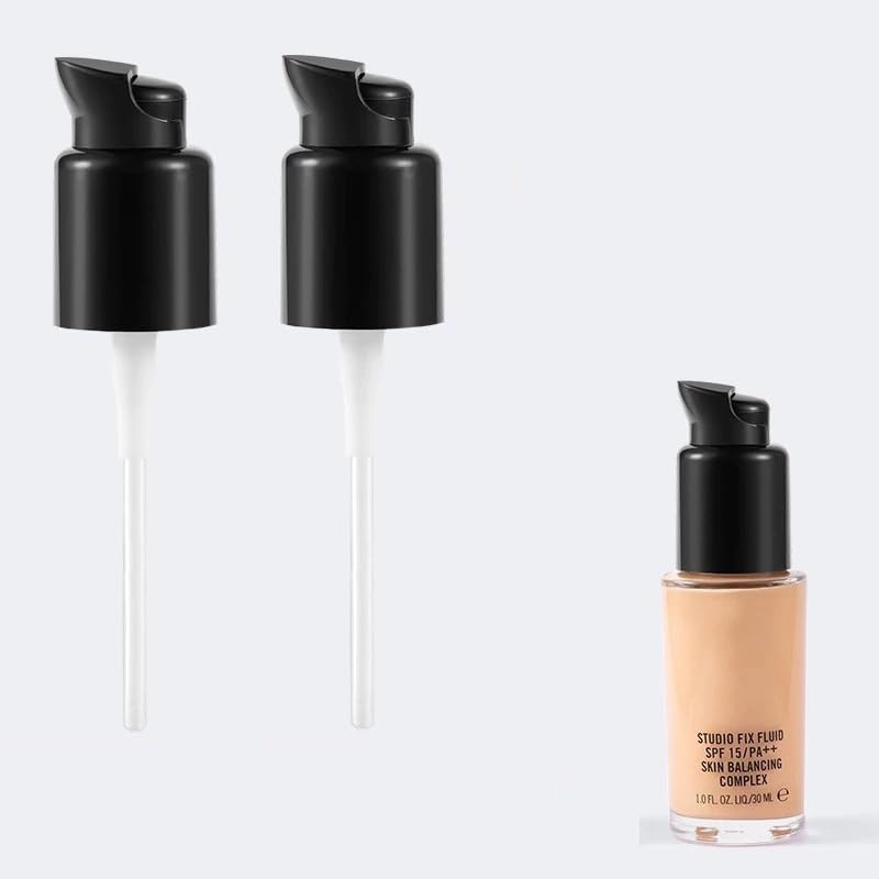 Chris.W كريس.دبليو 2 عبوة مضخة بديلة تناسب MAC Studio Fix Fluid و DW Double Wear Foundation (أسود) - Image 2