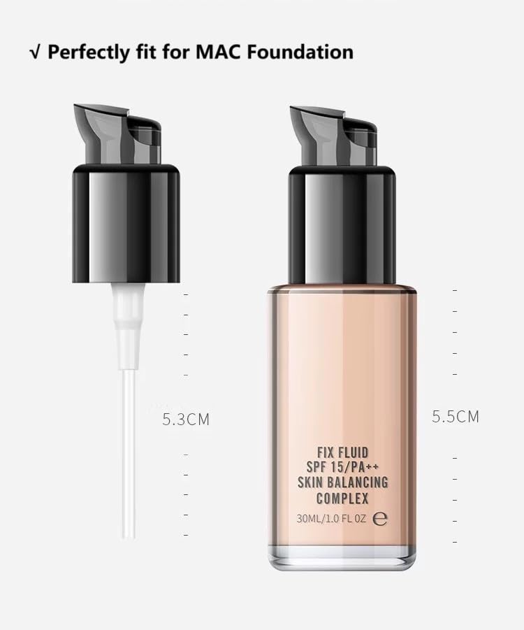 Chris.W كريس.دبليو 2 عبوة مضخة بديلة تناسب MAC Studio Fix Fluid و DW Double Wear Foundation (أسود) - Image 3