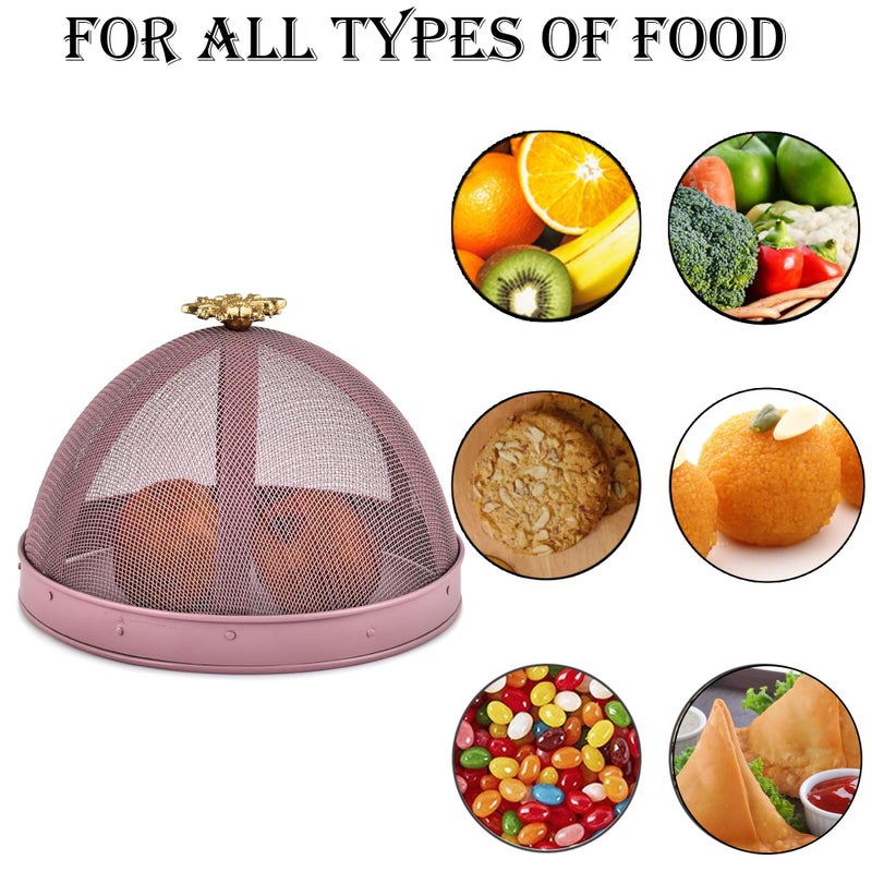 Elan The Royal Hive Cake Cover, Food Covers Steel Mesh Net Kitchen Umbrella Practical Home Using Anti Fly Mosquito Food Cover (10 Inch, Mauve) - Image 3