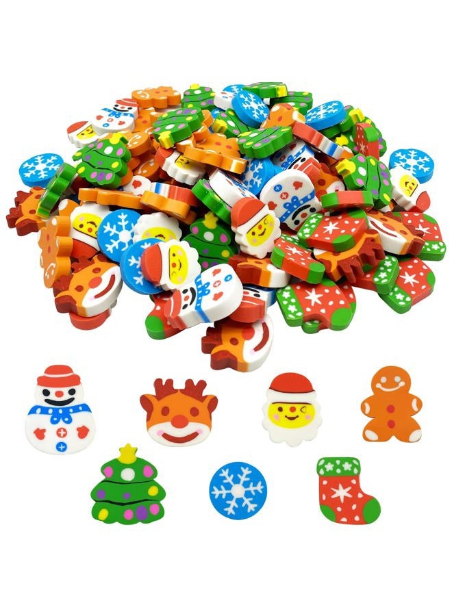 ZAKVOOR 50 Pcs Large Christmas Pencil Erasers Bulk for Classroom, Party Favor, Gift Filling, Home School Work Reward - Image 1