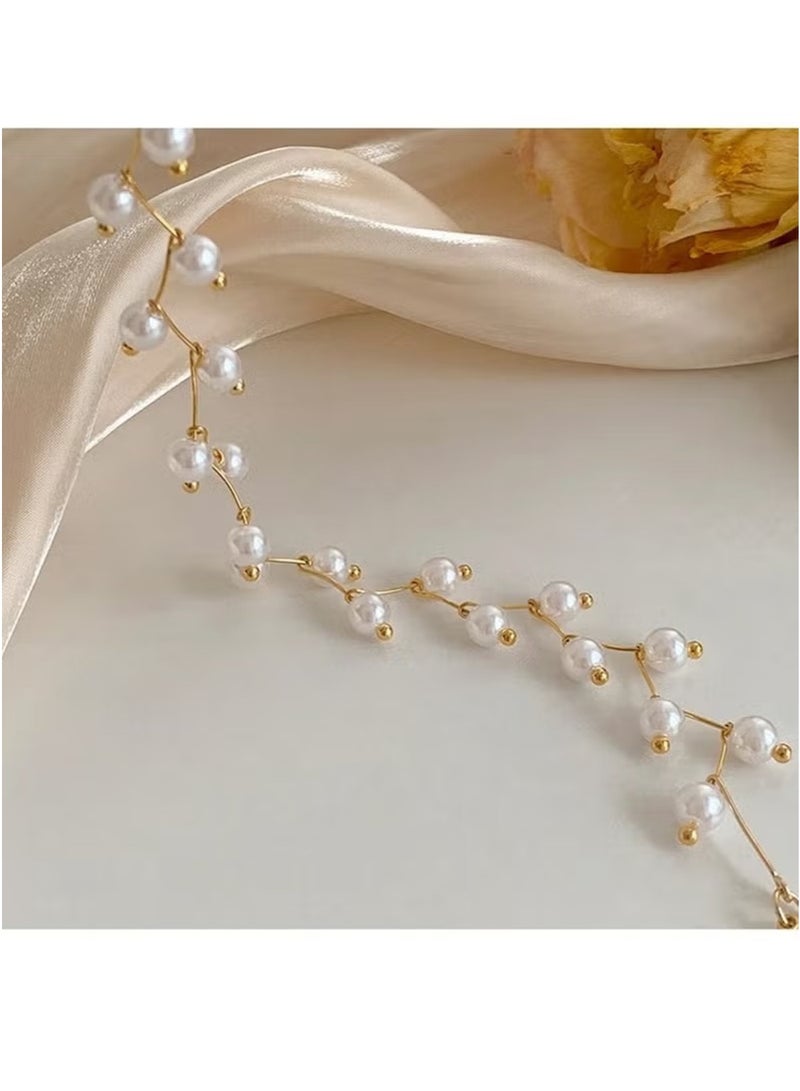 Huitich Elegant Pearl Branch Choker Necklace – Alloy & Faux Pearl Design  - Image 4