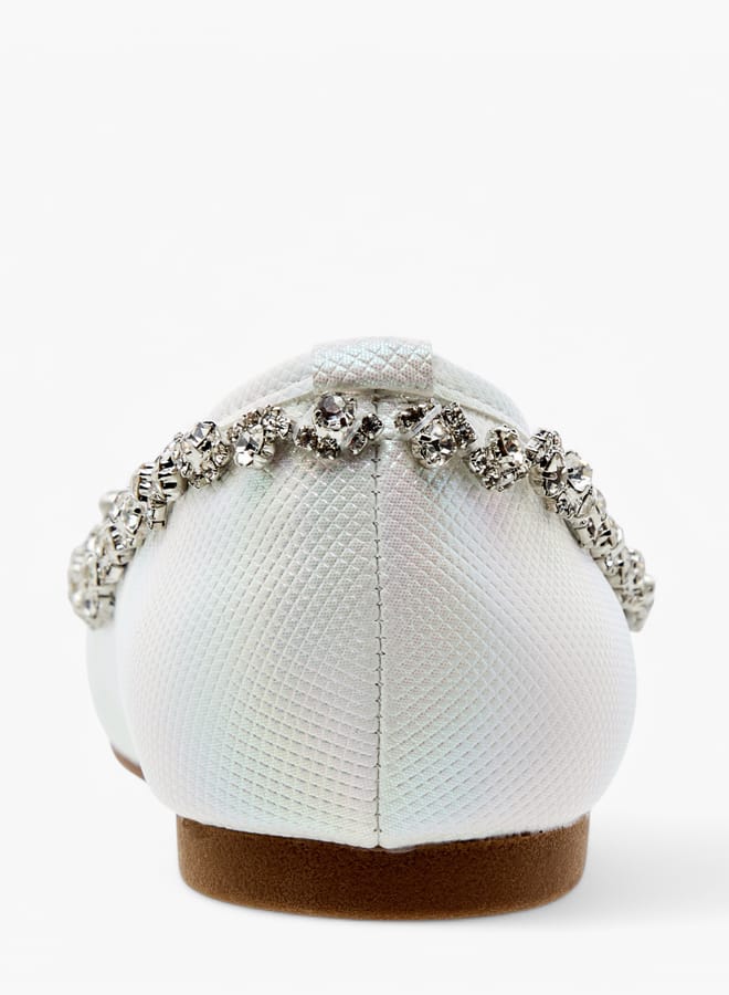 سيليست حذاء باليرينا بناتي مزين بالكريستال سهل الارتداء - Image 5