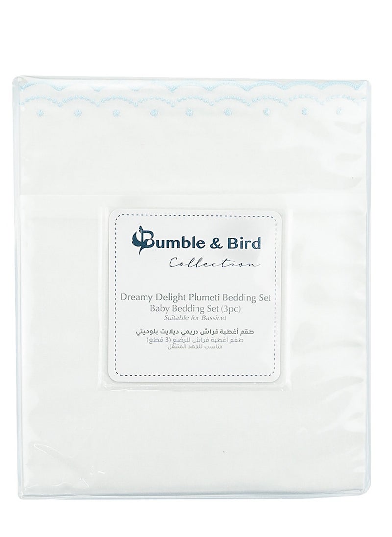 Bumble & Bird Bumble & Bird - Plumeti Baby Bedding Set For Bassinet - 3pcs - Blue  - Image 4
