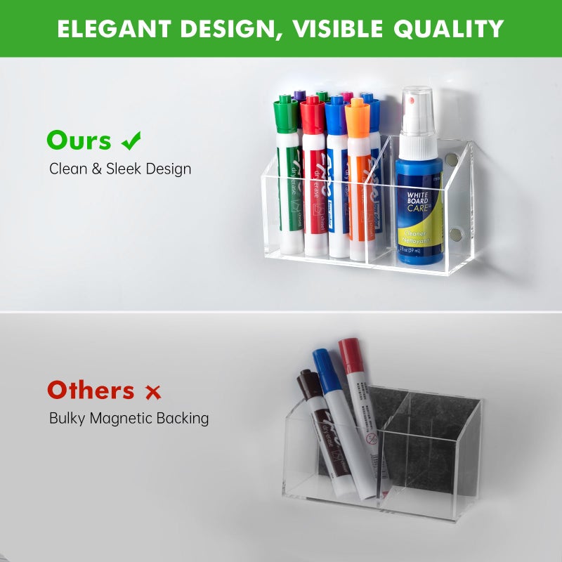 Banafich Magnetic Dry Erase Marker Holder for Whiteboard, Acrylic Magnet Pen Holder for Refrigerator Fridge, Marker Holder for Classroom Teacher, Pencil Cup, Office Accessories Decor, Locker Organizer - Image 3