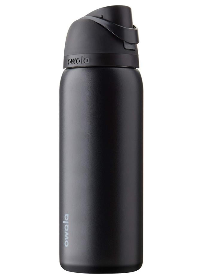 Owala FreeSip Insulated Stainless Steel Water Bottle Bundle with Straw, Leak Proof, BPA-Free, Double Insulated Sports Water Bottles, 32 oz, 1-Pack Each – Iced Breeze, Macaron Strawberry, White, Pink Ribbon & Blue Tie - Image 4