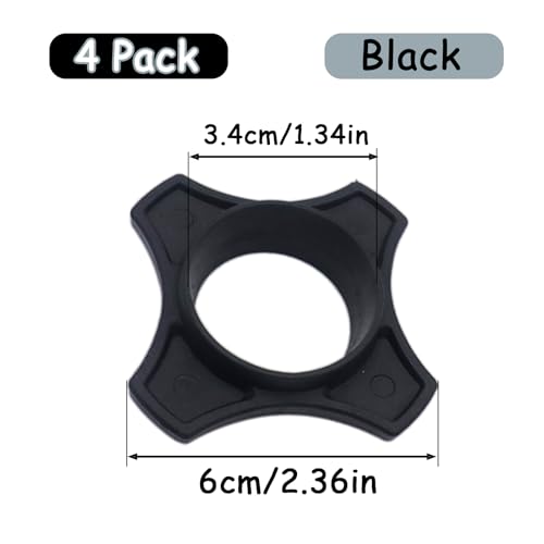 Cheerock 4 Pack Reusable Wireless Microphone Protection Rings, Anti-Rolling Silicone Holder Accessories for KTV Mic Device, Shakeproof Design Protects Against Falling & Slipping, Black - Image 2