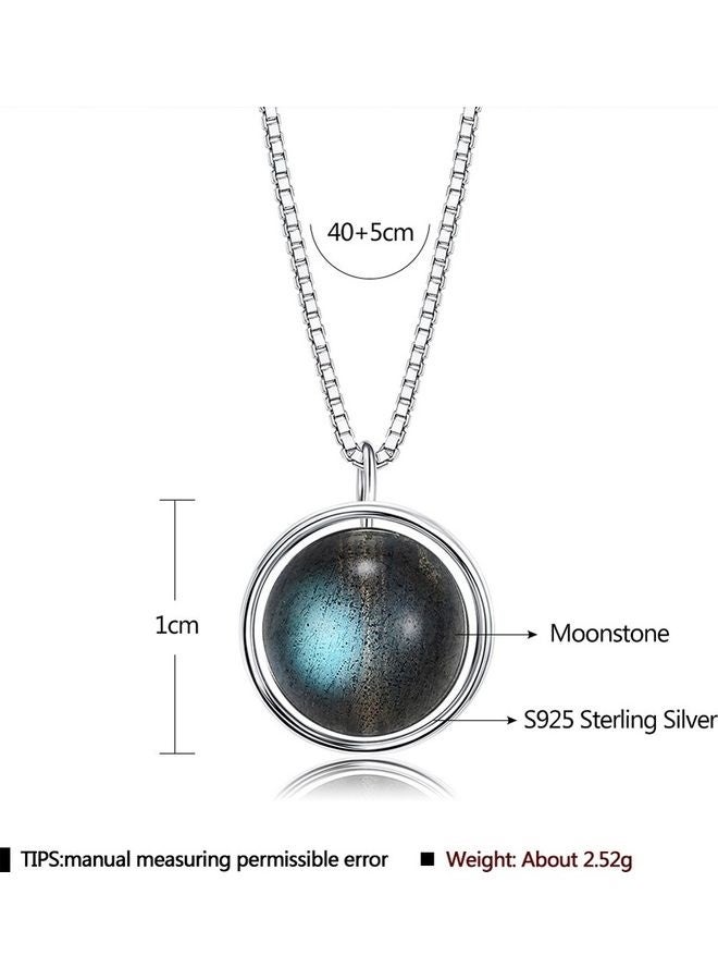 xozgdovg S925 Sterling Silver Crystal Studded Pendant Necklace - Image 2