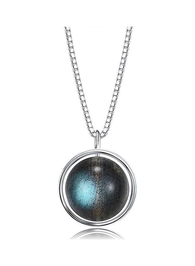 xozgdovg S925 Sterling Silver Crystal Studded Pendant Necklace - Image 1
