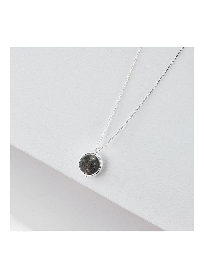 xozgdovg S925 Sterling Silver Crystal Studded Pendant Necklace - Image 3