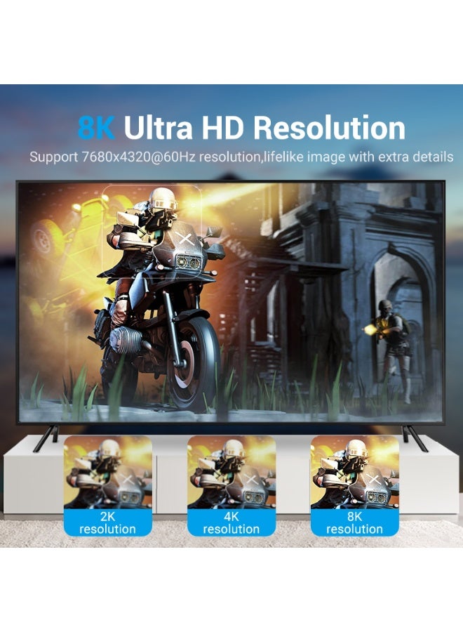 VENTION Cotton Braided DP Male to Male Cable 2M Black Model # HCCBH - Image 3