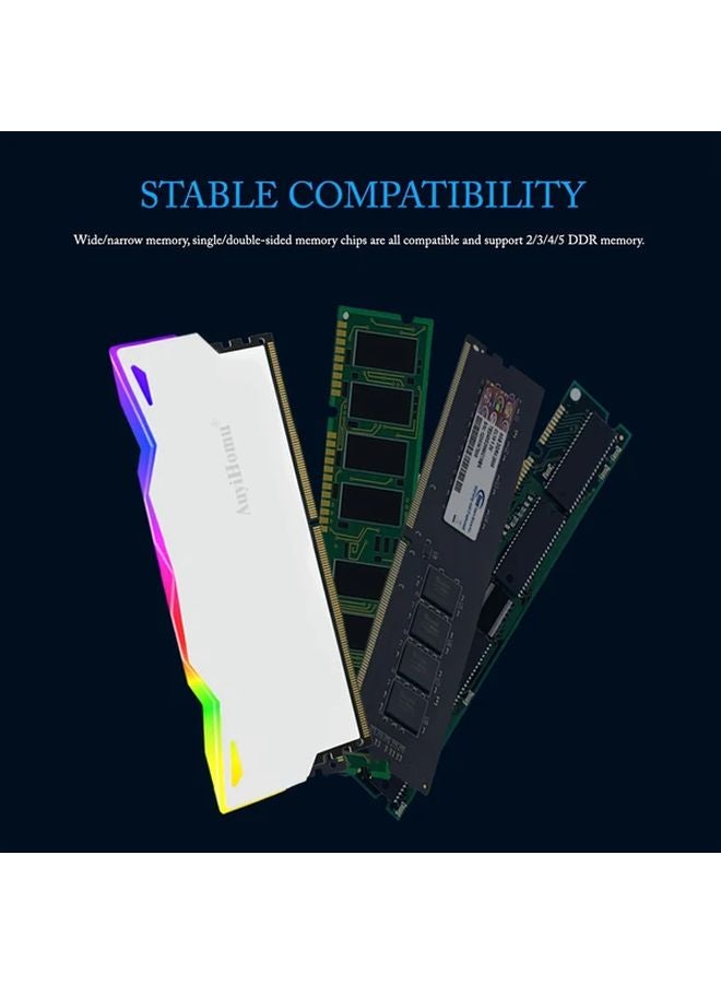 2pcs Black ARGB Memory Stick Heatsink USB Powered DDR3 DDR4 DDR5 ECC Compatible