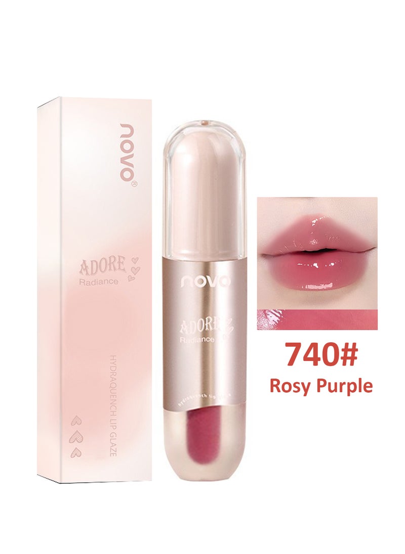 Novo Hydraquench Lip Glaze, Glossy Watery Lip Glow, Mirror Hydrating Long Lasting Lip Base Makeup, High Color Rending Nonstick Cup for Women 3.5G  - Image 1