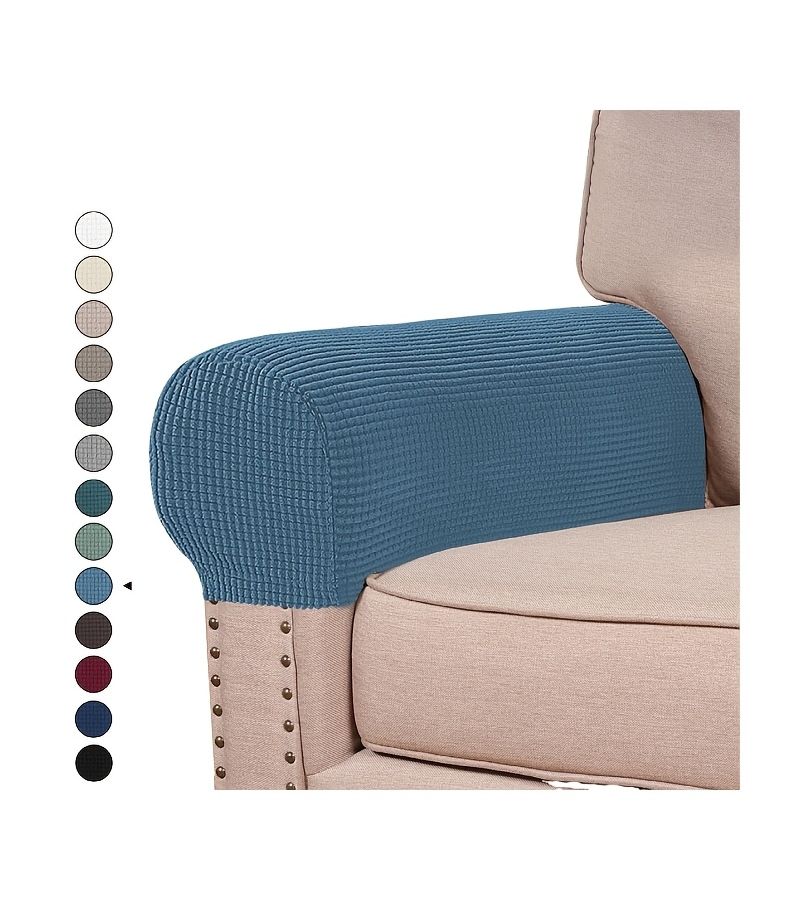 Machine Washable Pet Friendly Plush Sofa Gloves Grayblue High Elastic Corn Shape - Image 1
