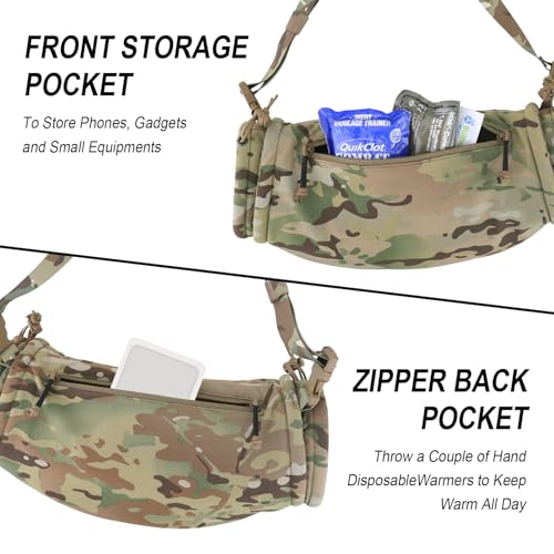 PETAC GEAR Tactical Hand Warmer Muff,Portable Drop Waist Handwarmer Pouch for Hunting Golf Camping Fishing, Hiking, Football Winter Outdoor. (MC, One Size fits Most) - Image 3