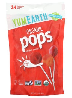YumEarth Organic Pops Assorted 14 Individually Wrapped Pops 3.1 oz (87 g) 
